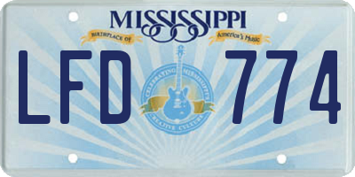 MS license plate LFD774