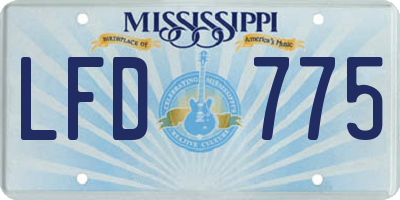 MS license plate LFD775