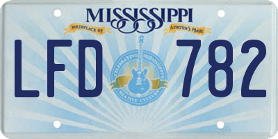 MS license plate LFD782