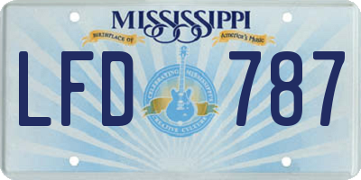 MS license plate LFD787