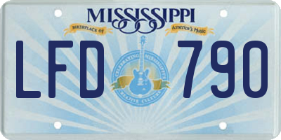 MS license plate LFD790