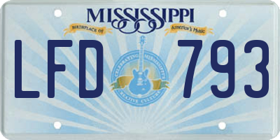 MS license plate LFD793