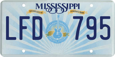 MS license plate LFD795