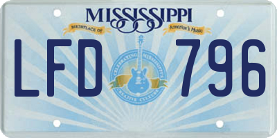 MS license plate LFD796