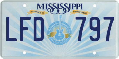 MS license plate LFD797