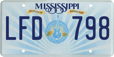 MS license plate LFD798