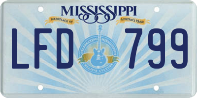 MS license plate LFD799