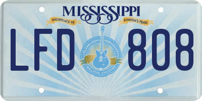 MS license plate LFD808