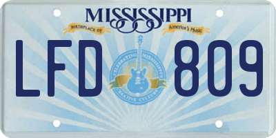 MS license plate LFD809