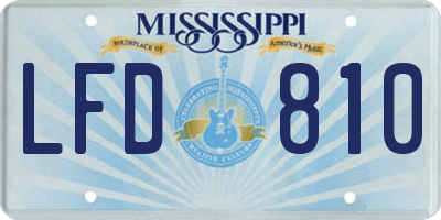 MS license plate LFD810