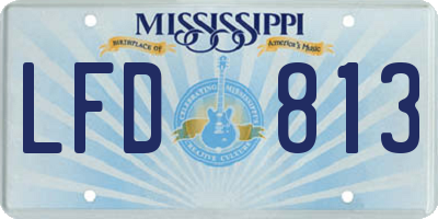 MS license plate LFD813