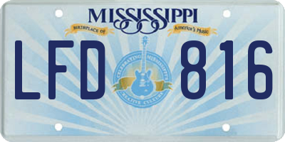 MS license plate LFD816