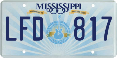MS license plate LFD817