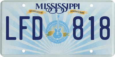 MS license plate LFD818