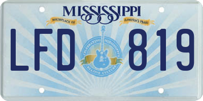 MS license plate LFD819