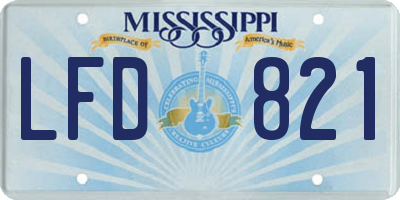 MS license plate LFD821
