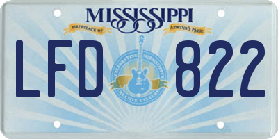 MS license plate LFD822