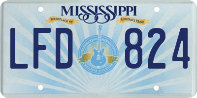 MS license plate LFD824