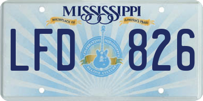 MS license plate LFD826