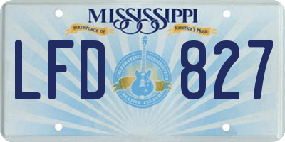 MS license plate LFD827