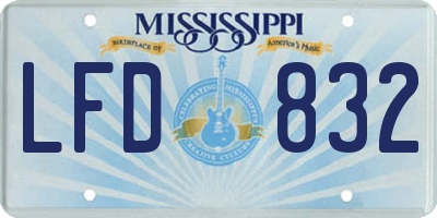 MS license plate LFD832