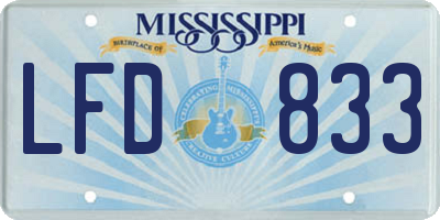 MS license plate LFD833