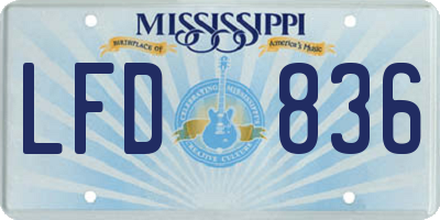 MS license plate LFD836