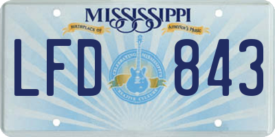 MS license plate LFD843
