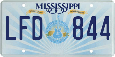 MS license plate LFD844