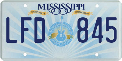 MS license plate LFD845