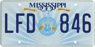 MS license plate LFD846