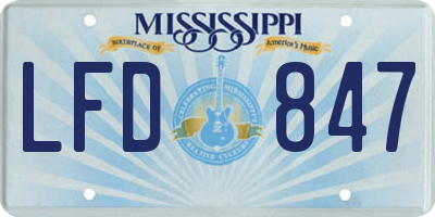 MS license plate LFD847