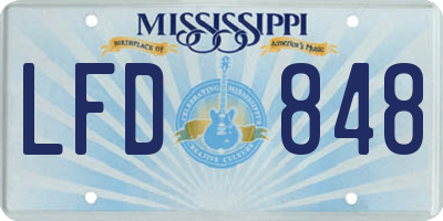MS license plate LFD848