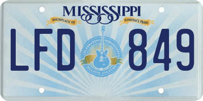 MS license plate LFD849