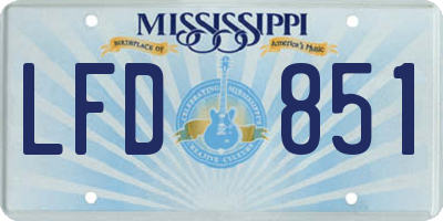 MS license plate LFD851