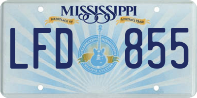 MS license plate LFD855