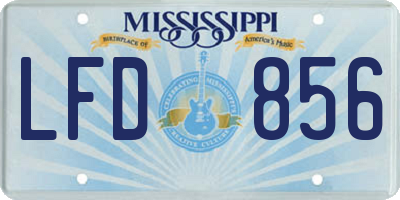 MS license plate LFD856