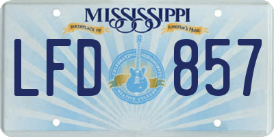 MS license plate LFD857