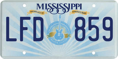 MS license plate LFD859