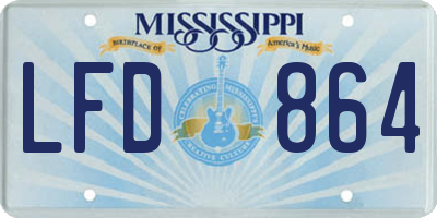 MS license plate LFD864
