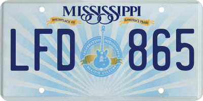 MS license plate LFD865