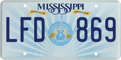 MS license plate LFD869
