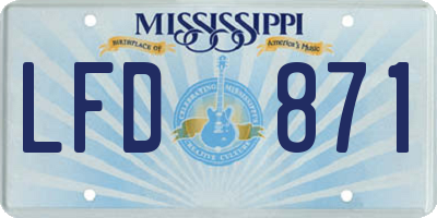 MS license plate LFD871