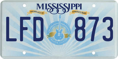 MS license plate LFD873
