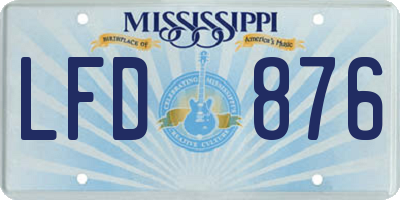 MS license plate LFD876