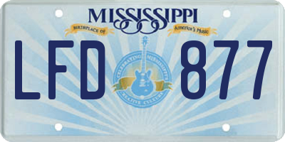 MS license plate LFD877