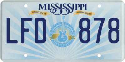 MS license plate LFD878