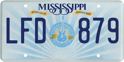MS license plate LFD879