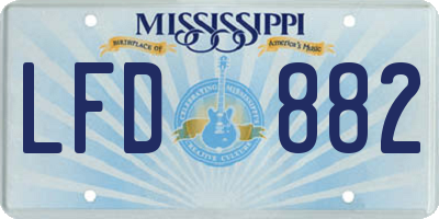 MS license plate LFD882