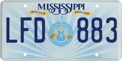 MS license plate LFD883